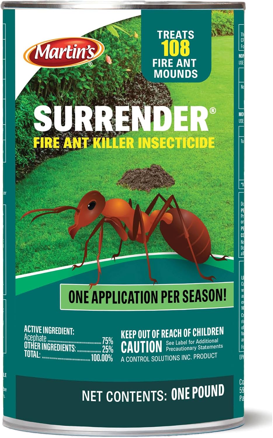 Martins Surrender Fire Ant Killer 1 lb can of acephate powder